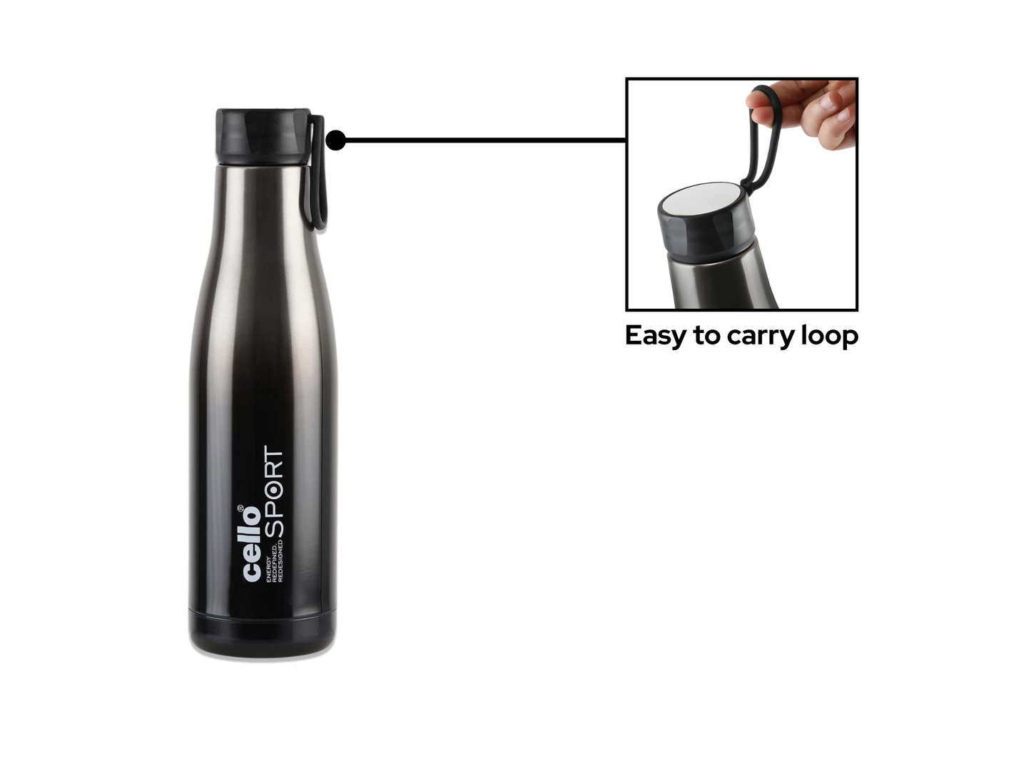 Double Walled, 24 Hours Hot & Cold Vacuum Insulated Flask Water Bottle | Leak Proof Screw Cap Thermosteel Bottle| 600ml