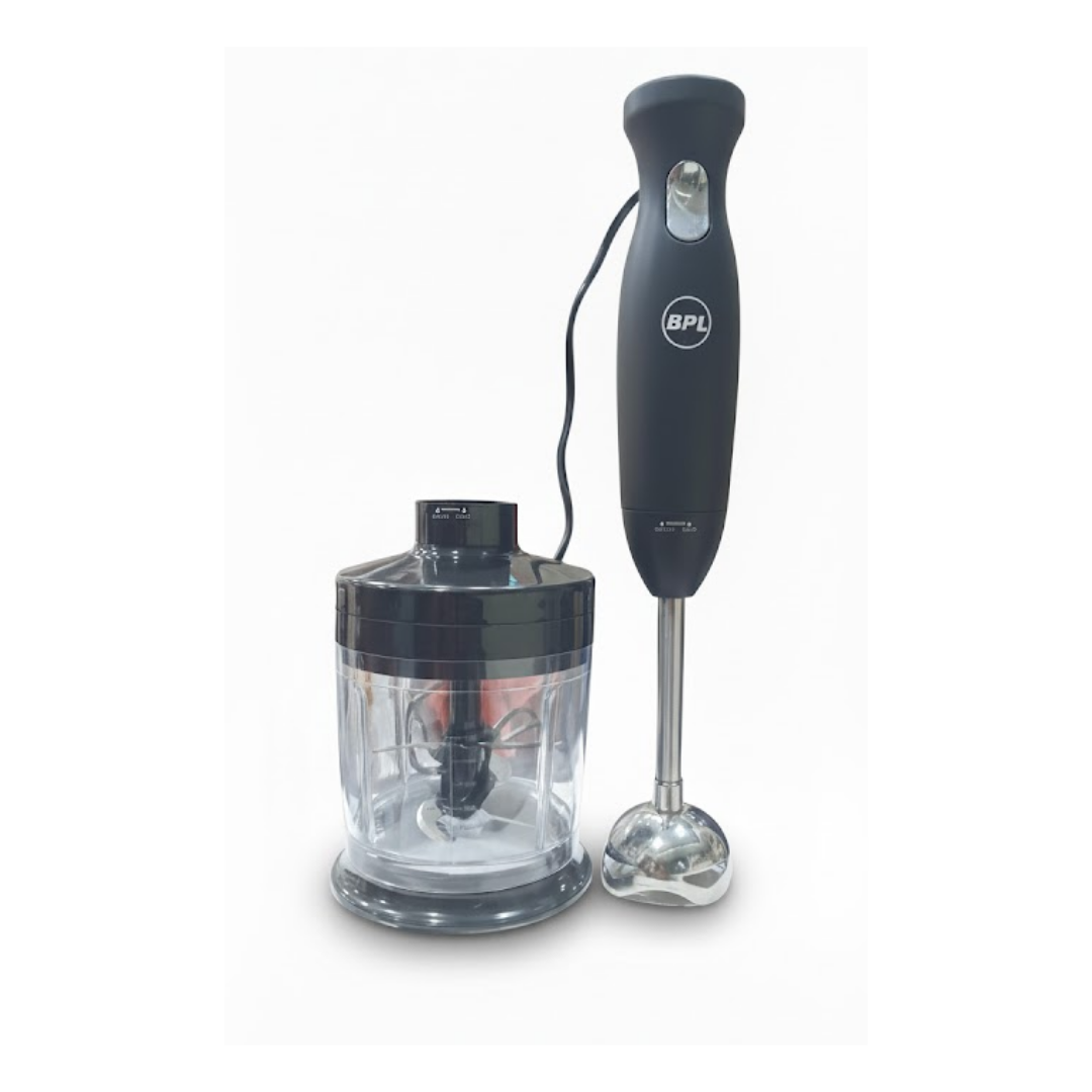 BPL BHB30130 300W Hand Blender in Black & Silver colour with Stainless Steel Shaft and Silent Motor