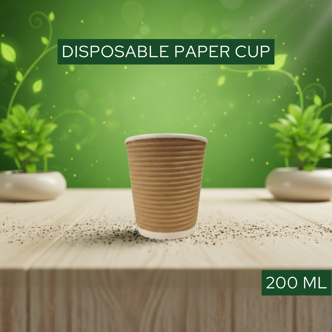 Brown disposables cups having ripple embeded lines