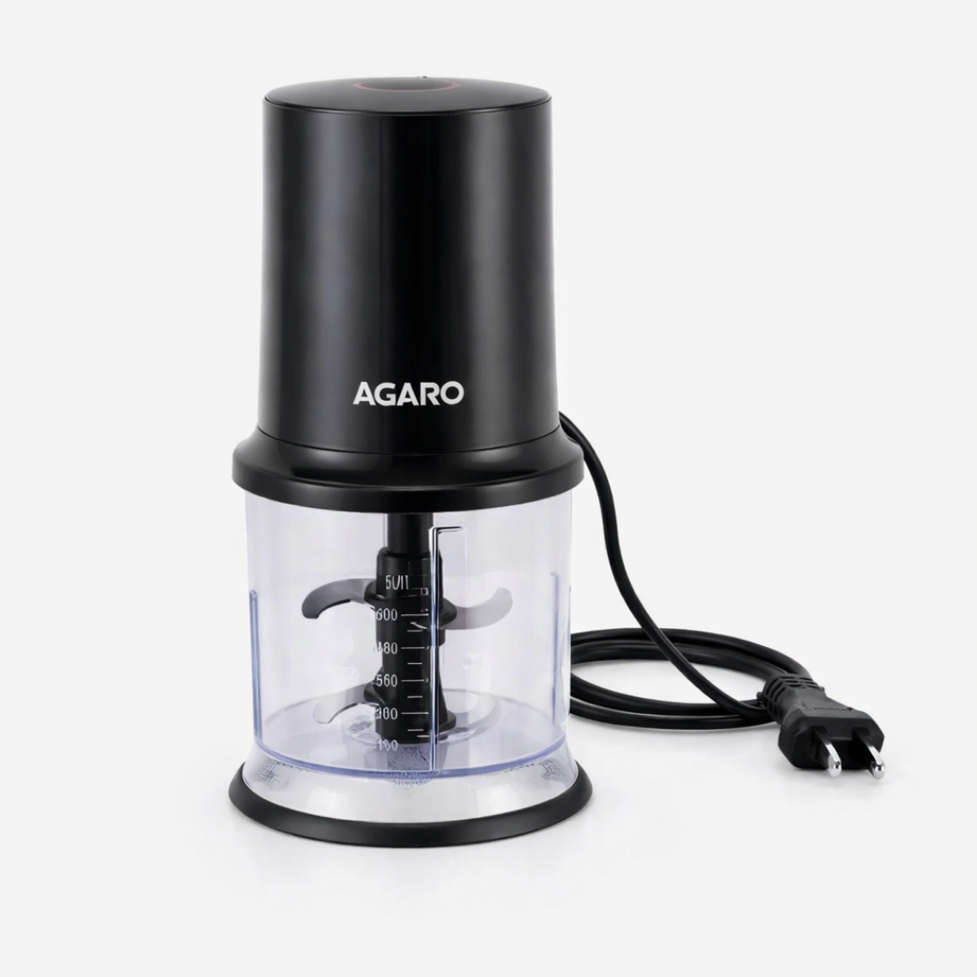 AGARO इलेक्ट्रिक चॉपर, दो स्टेनलेस स्टील ब्लेड के साथ | 500 मिली | 400W