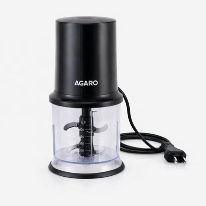 AGARO इलेक्ट्रिक चॉपर, दो स्टेनलेस स्टील ब्लेड के साथ | 500 मिली | 400W