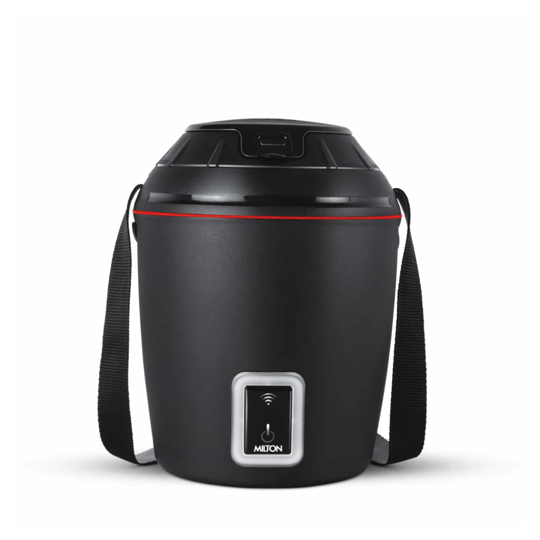 Milton Smart wifi enabled Electric Tiffin box with 3 units in Black color