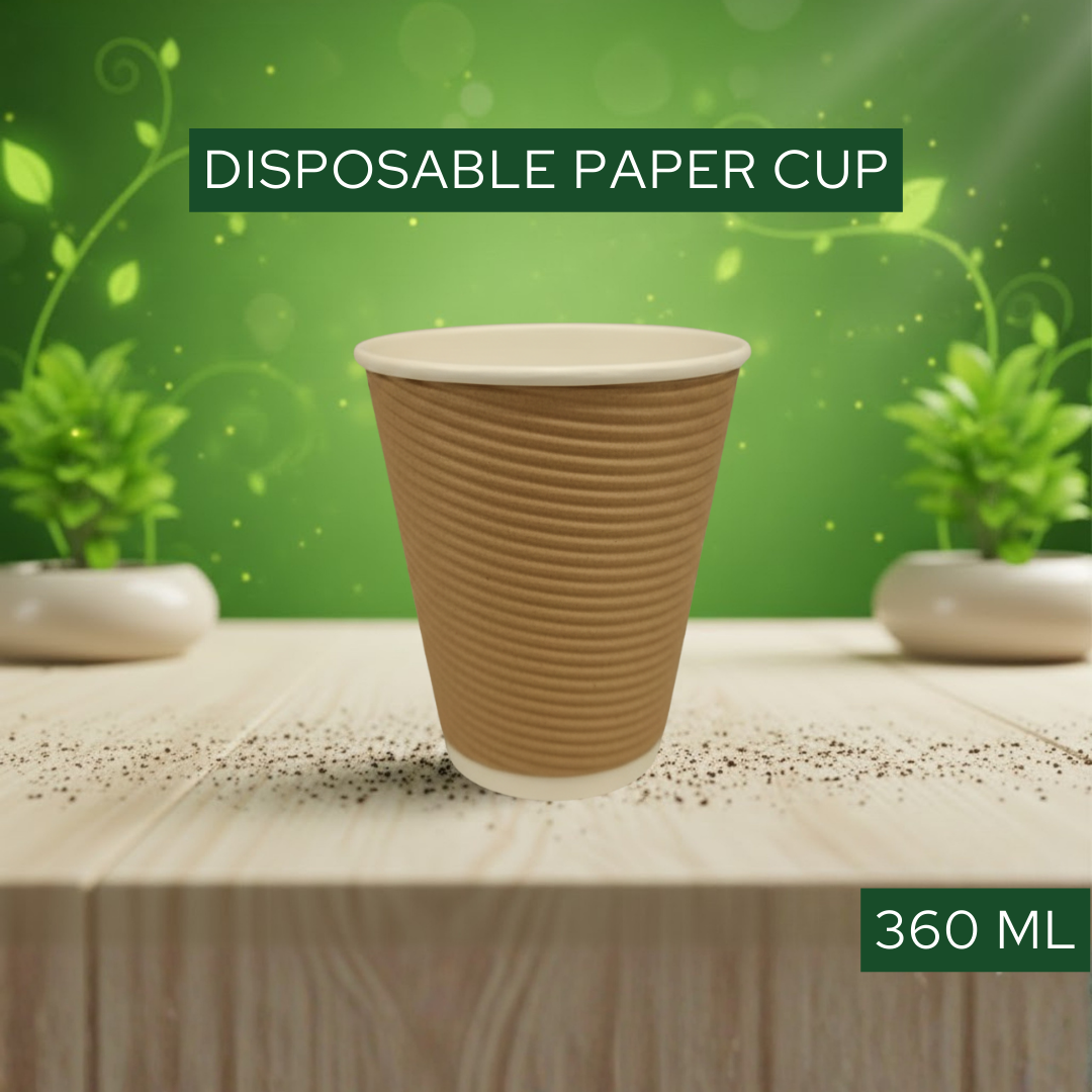 Brown disposables cups having ripple embeded lines