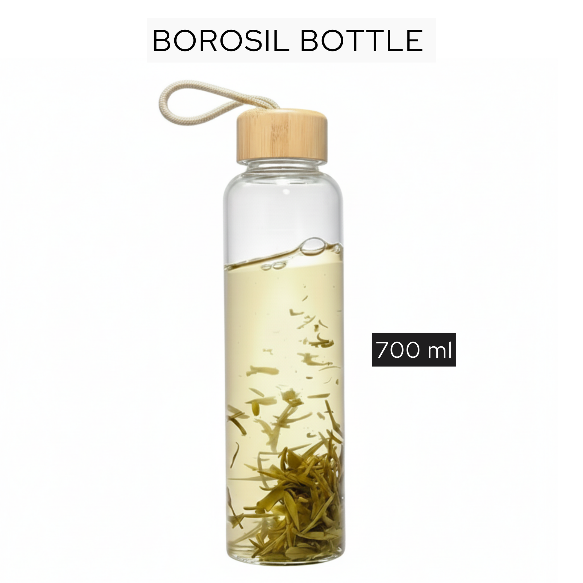 Borosil glass water bottle