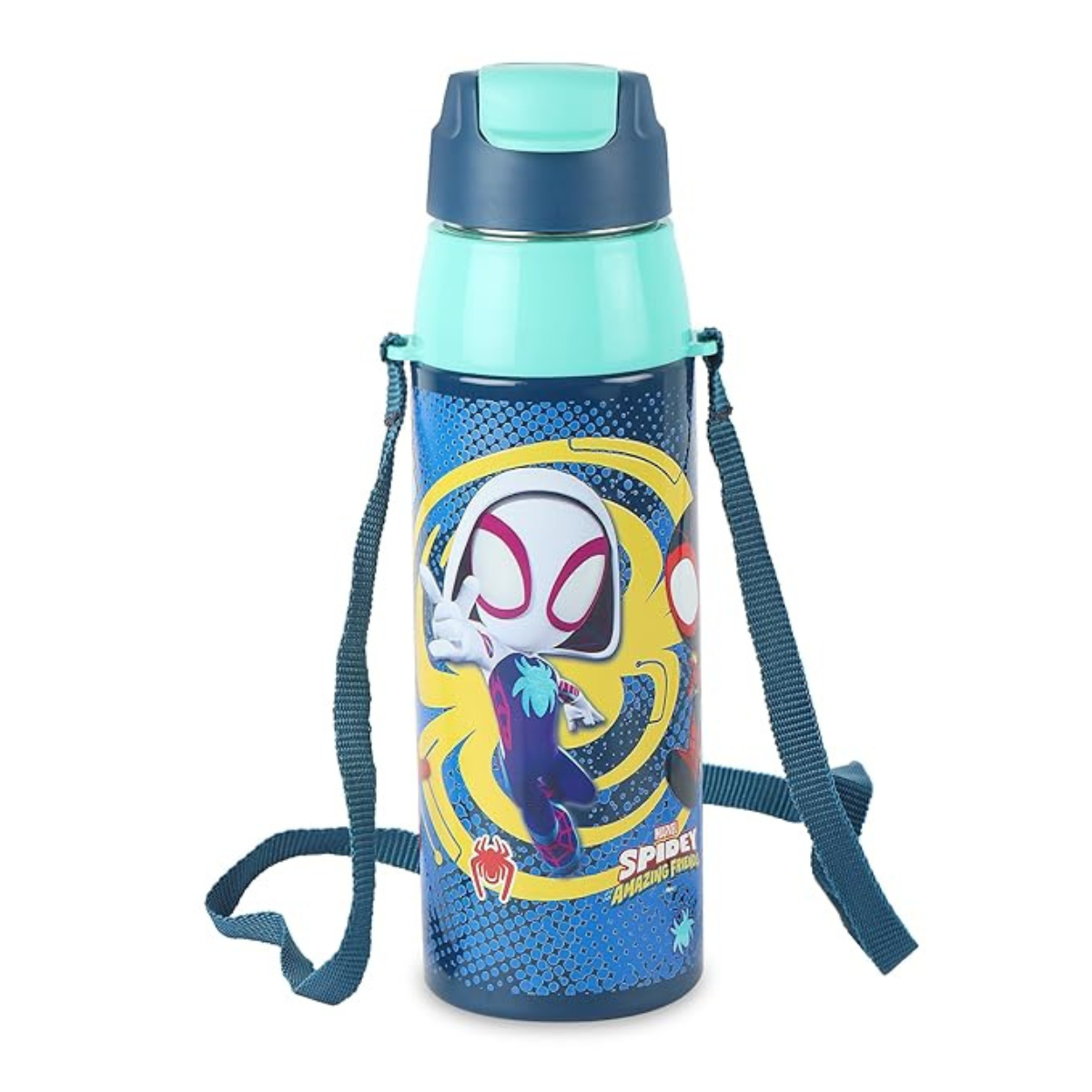 Cello kids lightweight plastic body water bottle. Colorful kid-friendly graphics