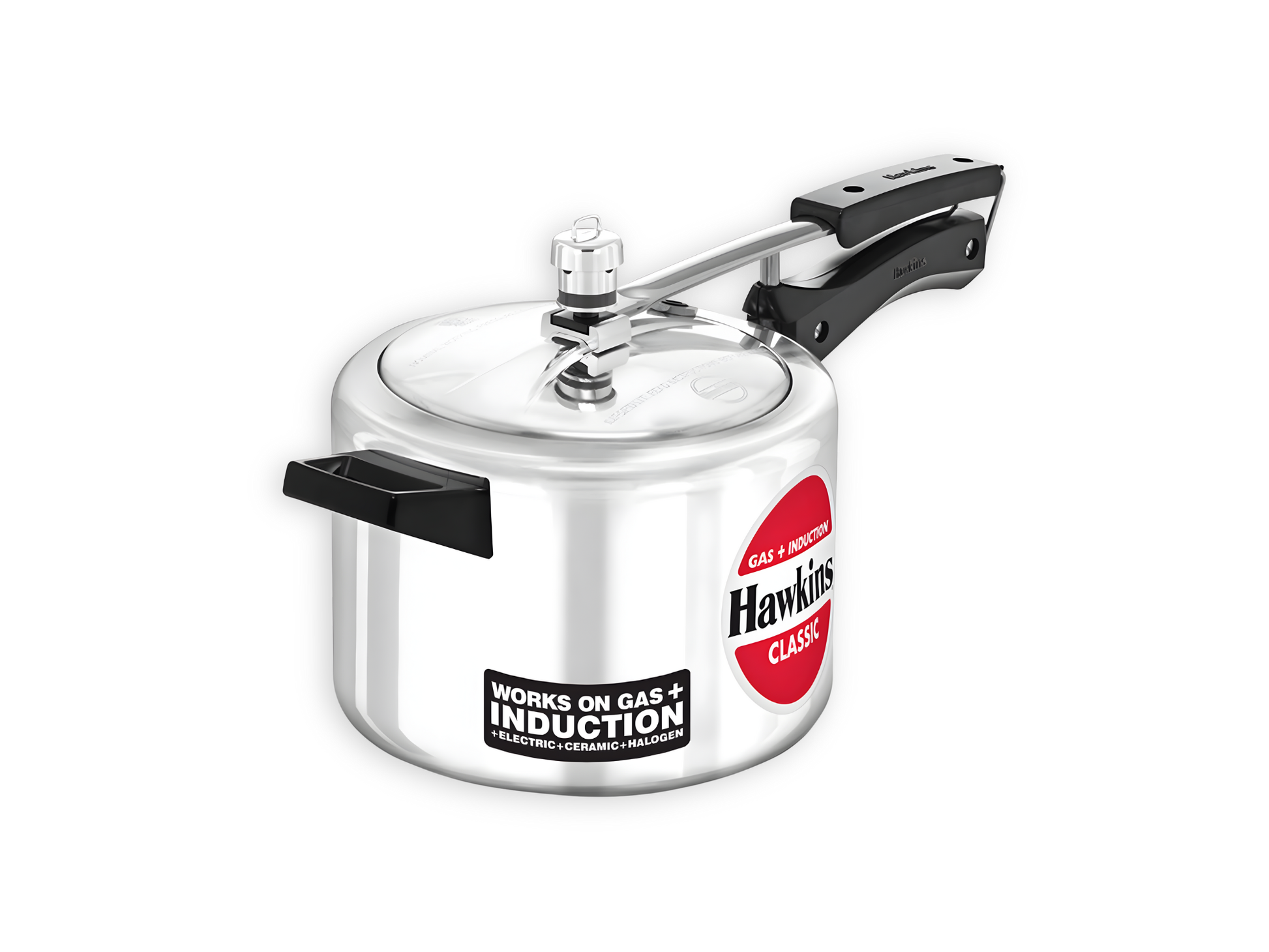 Hawkins Classic Aluminium Pressure Cooker with safety lock lid and stay-cool handles