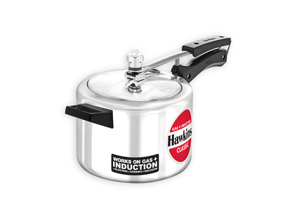 Hawkins Classic Aluminium Pressure Cooker with safety lock lid and stay-cool handles