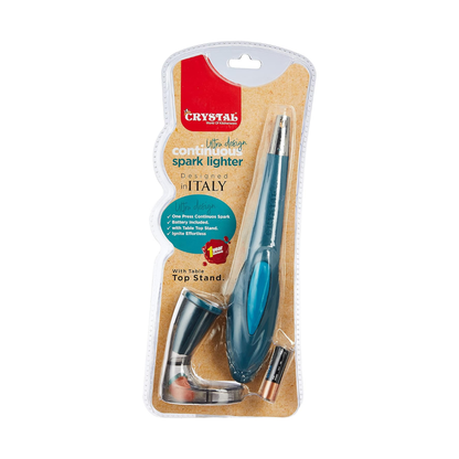 Battery-operated gas lighter Crystal Extreme with ergonomic handle and continuous spark technology