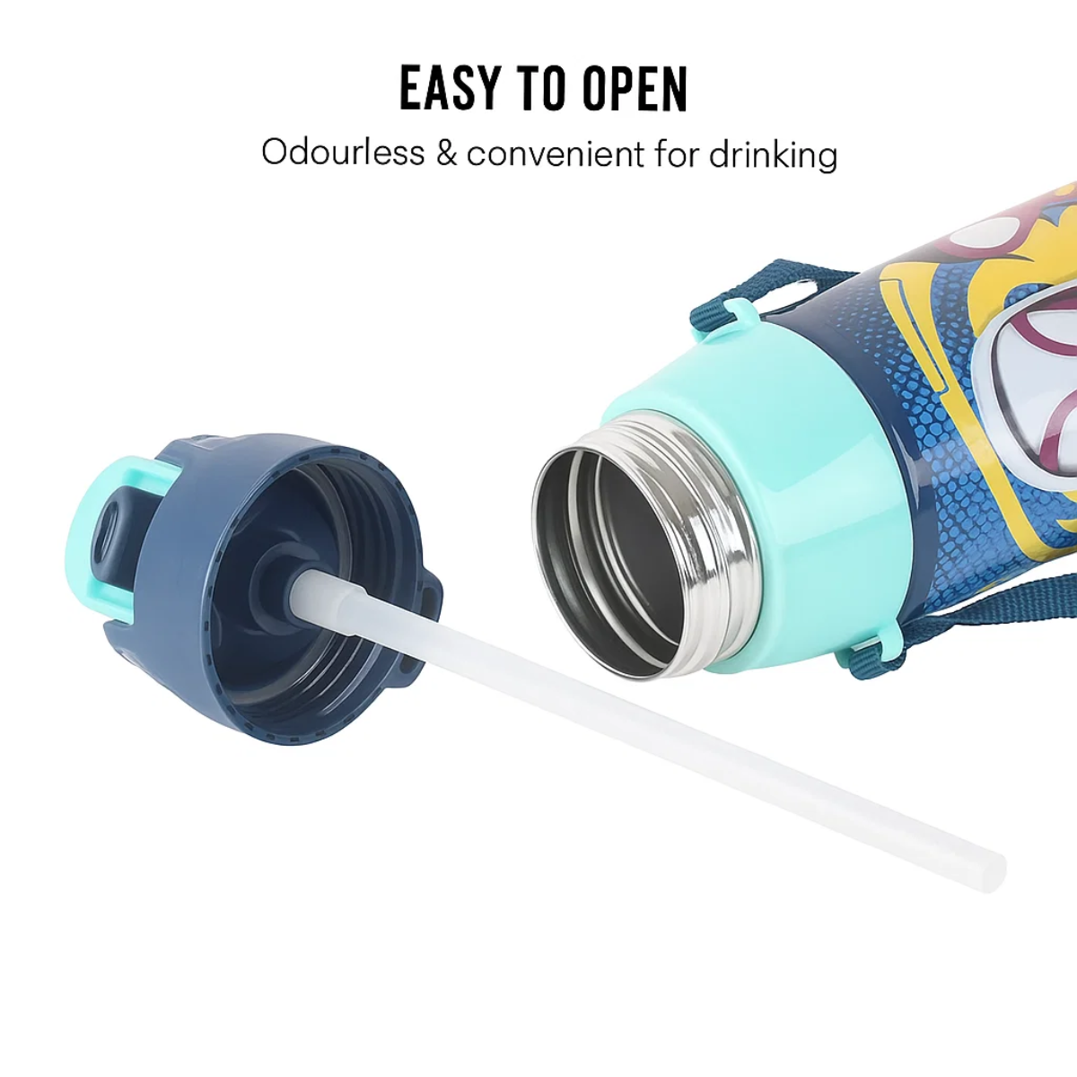 Cello Kidzbee 520ml | Web Warriors Kids Water Bottle | 3D Touch & Feel Design School & Picnic Bottle