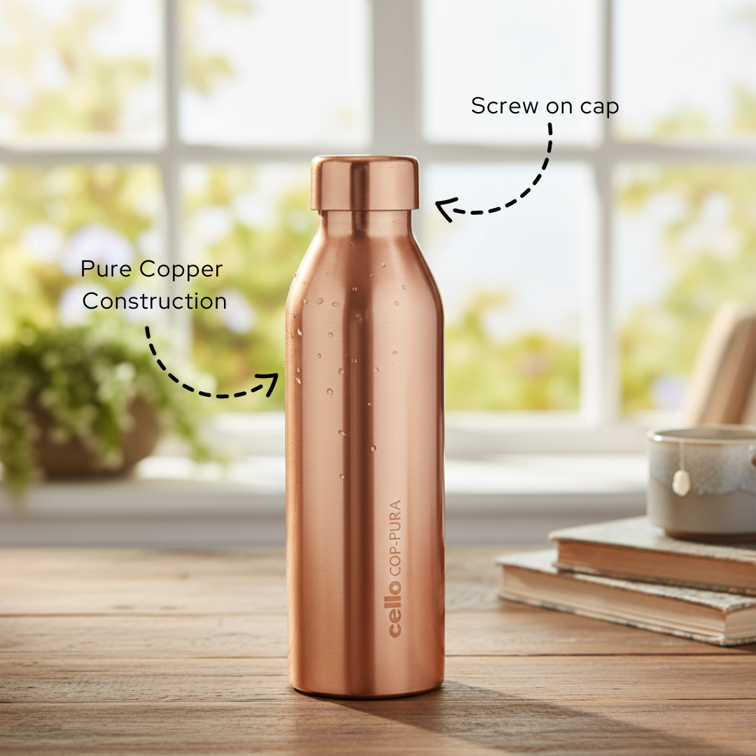 Buy Cello Cop-Pura 1000ml Copper Water Bottle – Pure Copper for Daily Hydration & Immunity