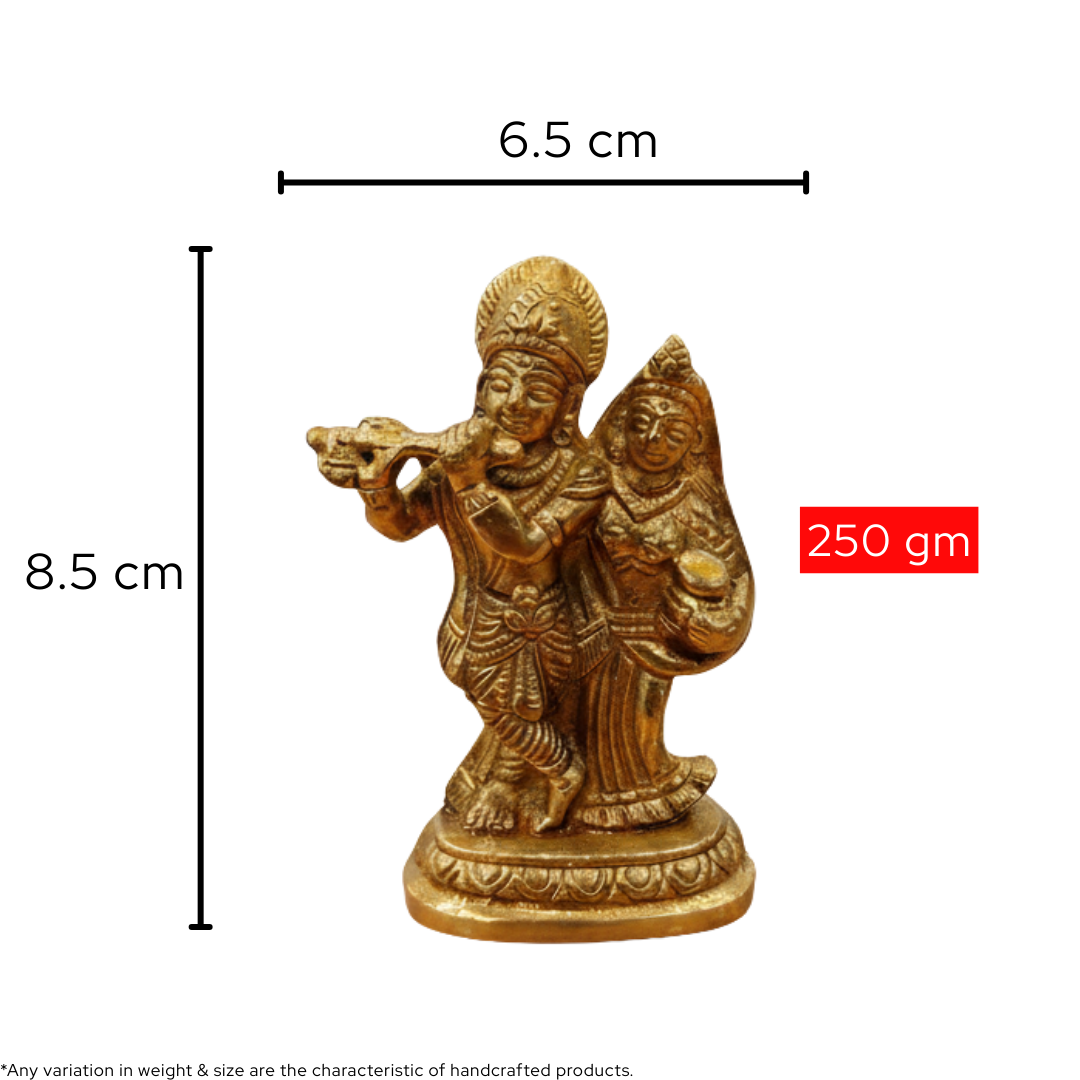 राधा कृष्ण पिताल मूर्ति | घर में दिव्य प्रेम और सद्भाव का प्रतीक | 250 ग्राम