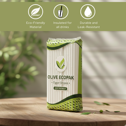 ऑलिव इकोपैक पर्यावरण अनुकूल पेपर स्ट्रॉ