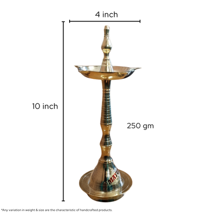 Traditional Brass Kerala  Panch Jyoti Diya | 250 gm | 10 Inch