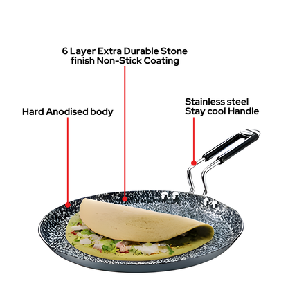 प्रेस्टीज तवा | हार्ड-एनोडाइज्ड नॉन-स्टिक | इंडक्शन और गैस दोनों के लिए उपयुक्त