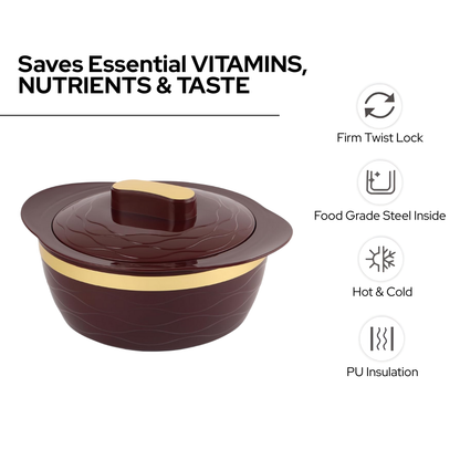 सेलो 3 पीस कैसरोल (500 मिली + 1000 मिली + 1500 मिली) | रोटी, चपाती और चावल के लिए कैसरोल सेट | डबल वॉल्ड, इंसुलेटेड