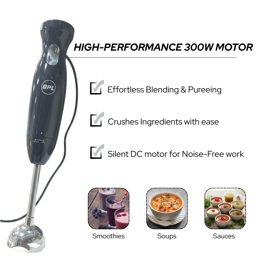 BPL Hand Blender with SS Shaft & Silent Motor |  300W