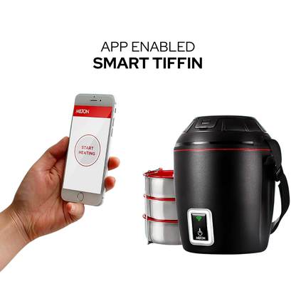 मिल्टन स्मार्ट इलेक्ट्रिक लंच बॉक्स | चलते-फिरते टिफिन को गर्म करने के लिए स्मार्टफोन ऐप का उपयोग करें | 3 यूनिट (प्रत्येक 300 मिलीलीटर)