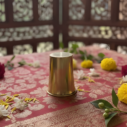 Premium Pital dinner set | 6 Pcs | 1 Thali, 2 Katori, 1 halwa pate, 1 spoon and 1 Glass