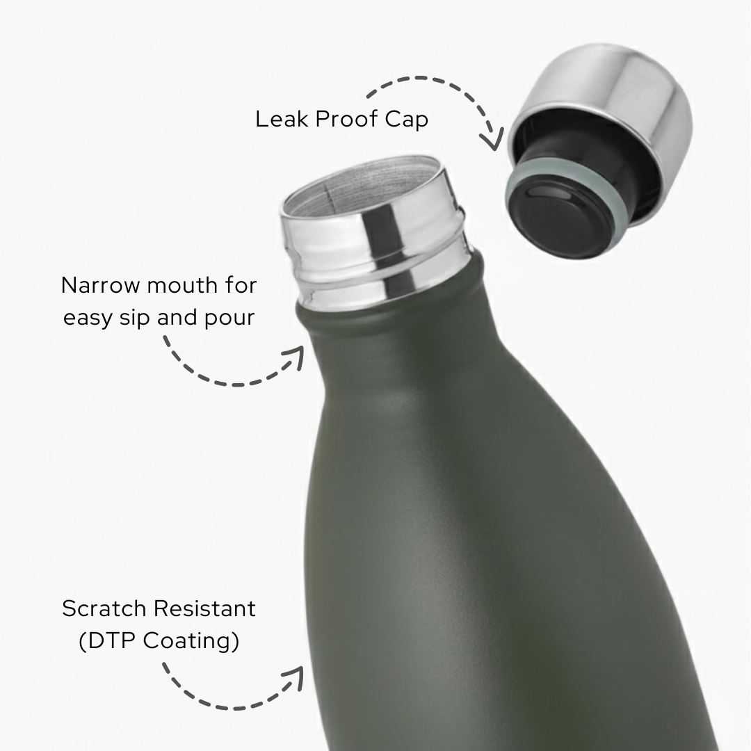 Duro Swift Flask stainless steel | 24 Hours Hot & Cold | Scratch Resistant (DTP Coating) | Rust & Leak Proof |