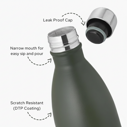 Duro Swift Flask stainless steel | 24 Hours Hot & Cold | Scratch Resistant (DTP Coating) | Rust & Leak Proof |