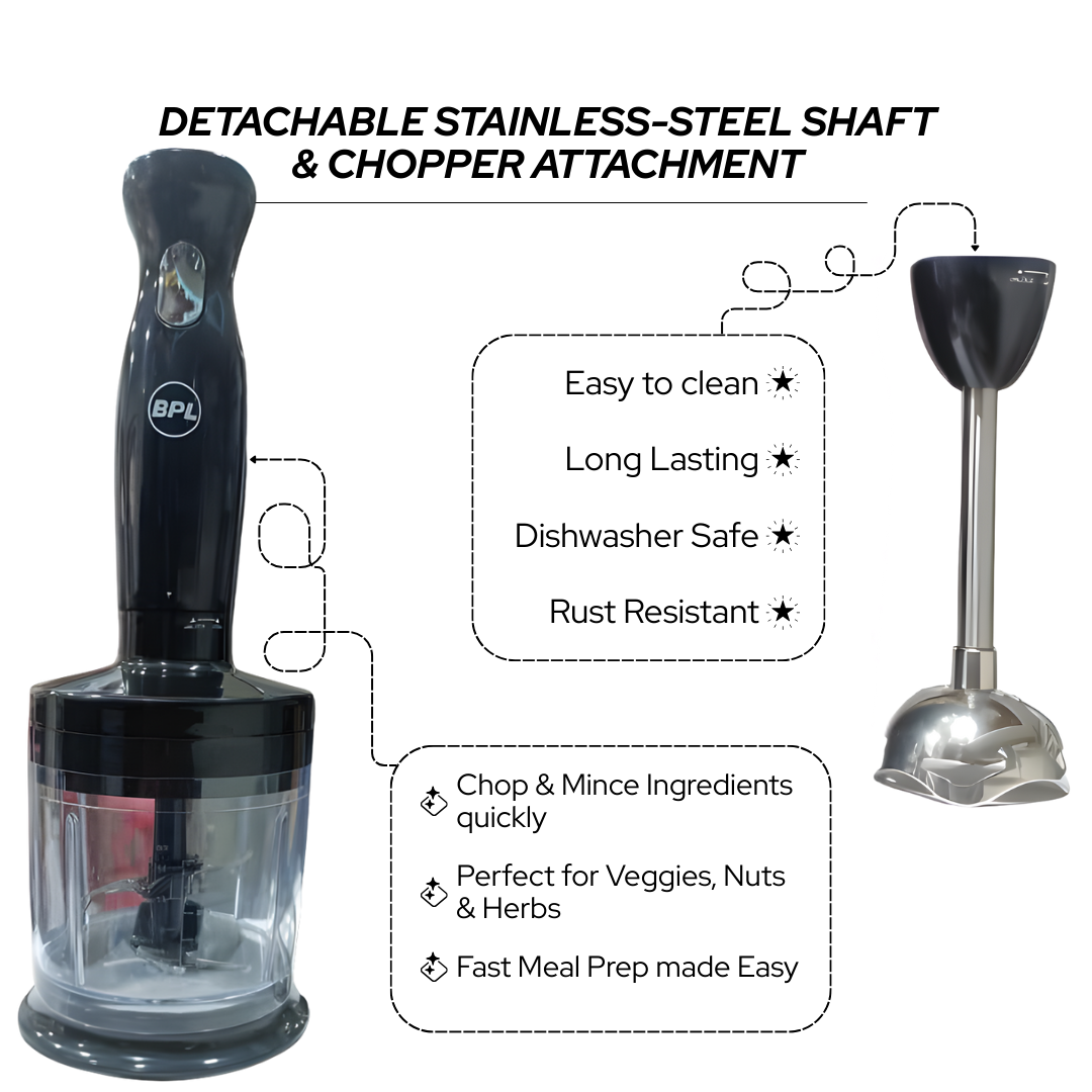 BPL Hand Blender with SS Shaft & Silent Motor |  300W