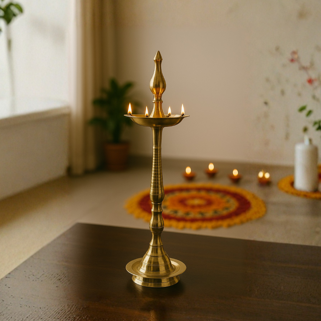 Authentic Brass Kerala Nilavelaku oil lamp | Single