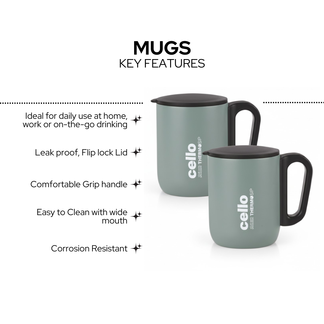 Cello Duro Coffee Style set| Premium Double-Wall Mugs & Carafe | 600 ml | 1 Carafe and 2 Mugs