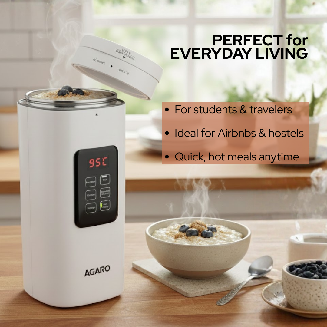 AGARO Delite इलेक्ट्रिक केतली – तेज़ उबाल | तापमान समायोज्य | गर्म रखने की सुविधा | यात्रा के लिए सुविधाजनक | 500 मिलीलीटर