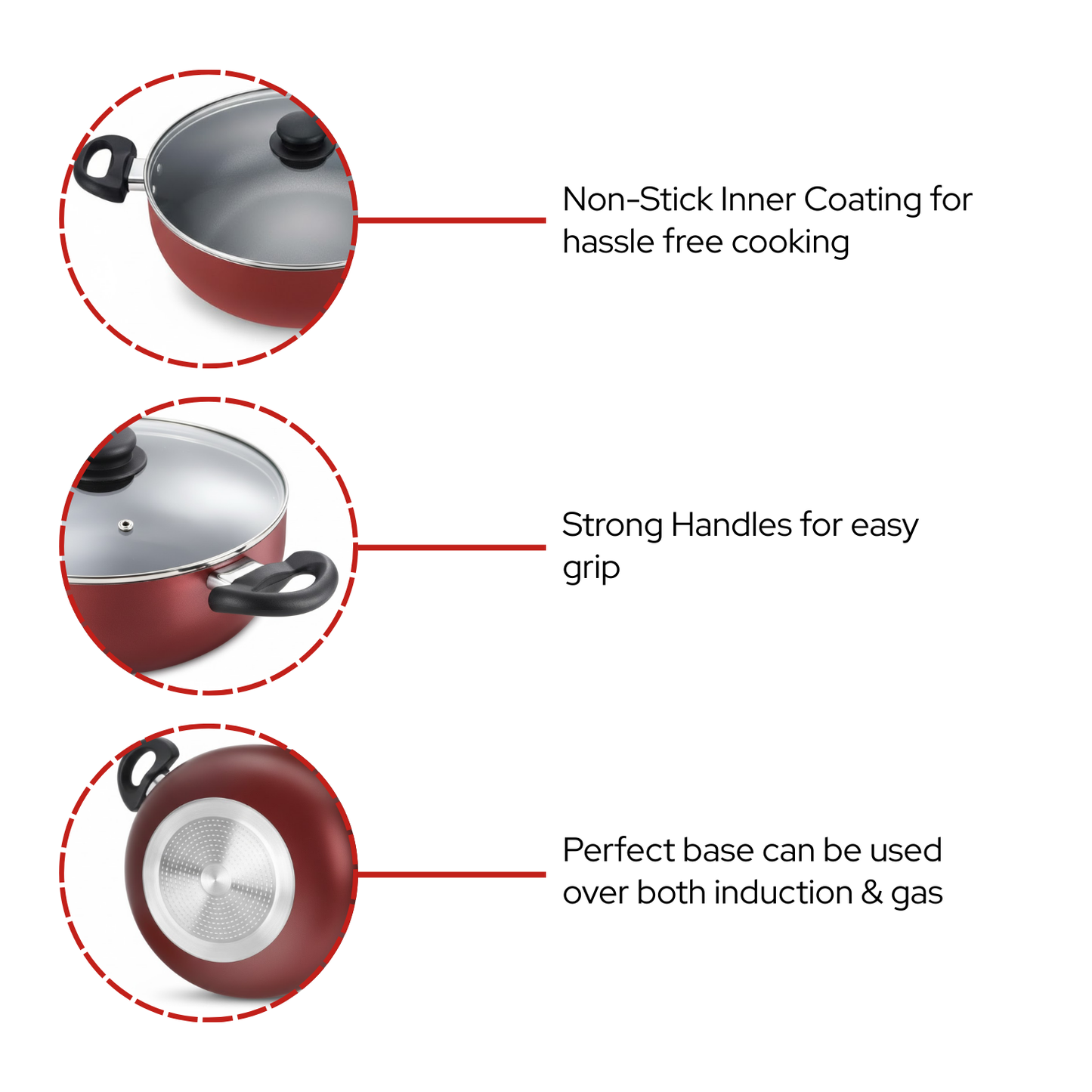 प्रेस्टीज डीलक्स नॉन-स्टिक कढ़ाई | गैस और इंडक्शन के लिए उपयुक्त | पीएफओए मुक्त | 6 लीटर, 30 सेमी