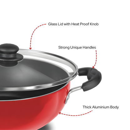 मिस्टर कुक पीएफओए-मुक्त नॉन-स्टिक कढ़ाई (गैस और इंडक्शन के लिए) | आसानी से साफ होने वाली | स्वस्थ खाना पकाने के लिए