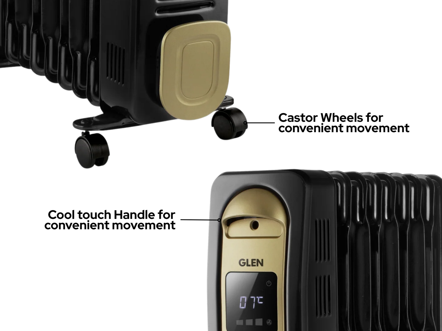 ग्लेन इलेक्ट्रिक ऑयल फिल्ड रेडिएटर | 9/11/13 फिन - HA7013DOR | डिजिटल रूम हीटर