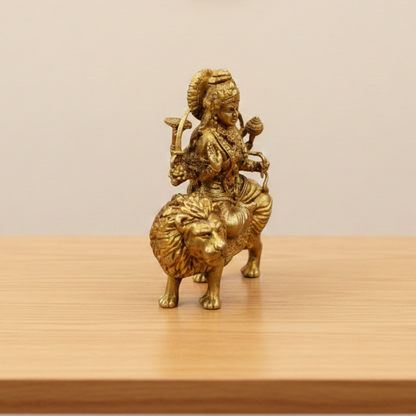 पारंपरिक दुर्गा माता की पीतल की मूर्ति | घर में पूजा और त्योहारों के लिए आदर्श | 80 ग्राम