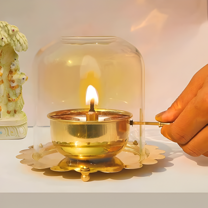 Brass traditional Akhand Jot Diya – Spiritual Brass Oil Lamp for Pooja