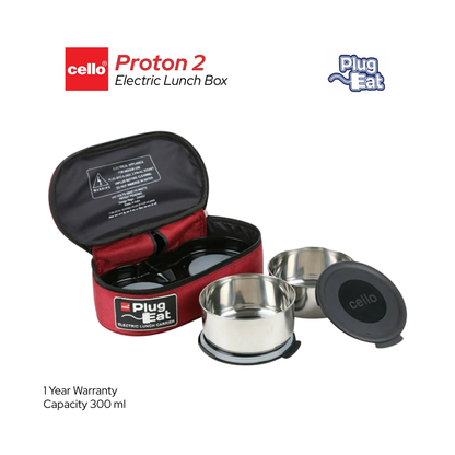 इलेक्ट्रिक लंच बॉक्स | 2 यूनिट (प्रत्येक 300 मिली) | ऑन/ऑफ इंडिकेटर