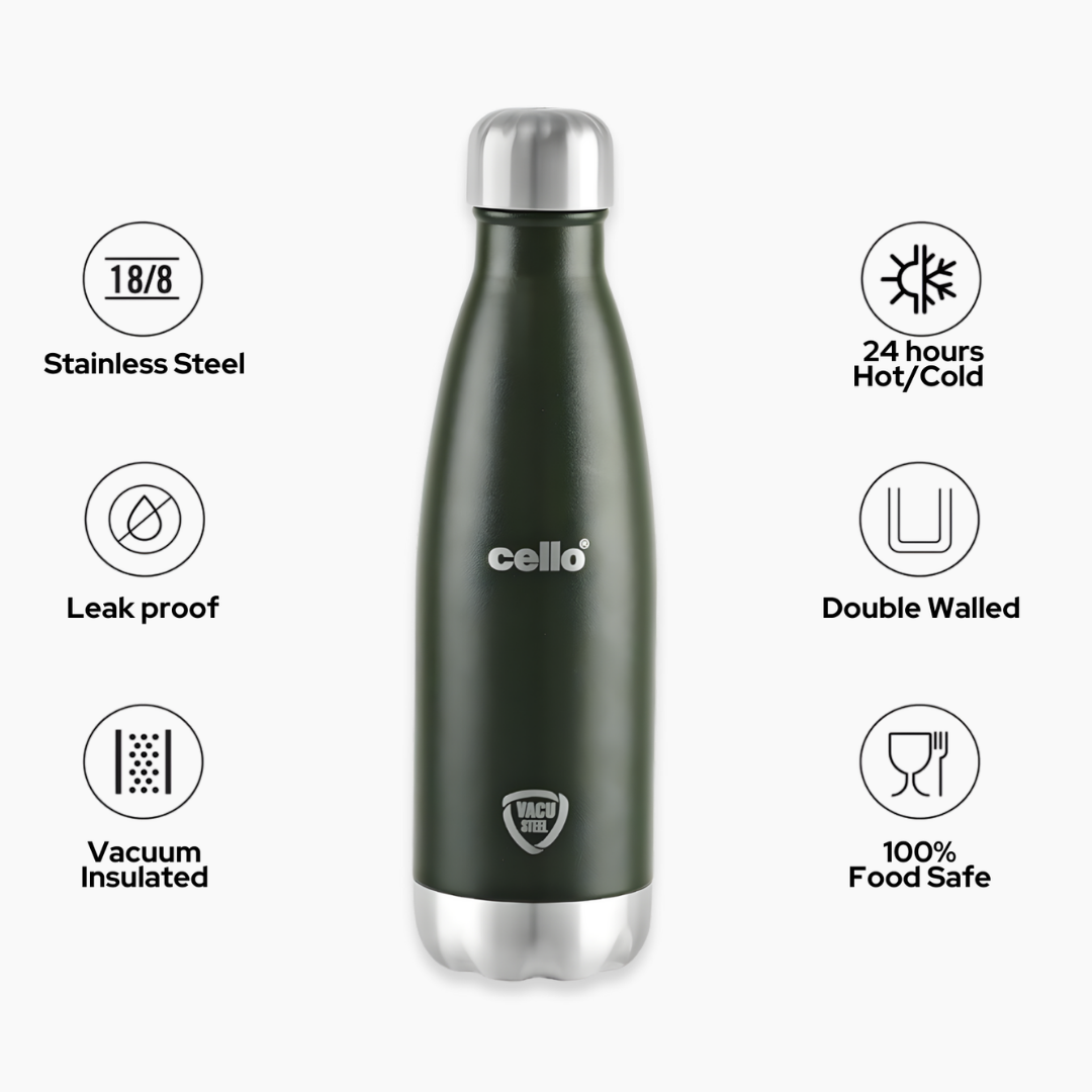 Duro Swift Flask stainless steel | 24 Hours Hot & Cold | Scratch Resistant (DTP Coating) | Rust & Leak Proof |