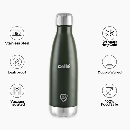 Duro Swift Flask stainless steel | 24 Hours Hot & Cold | Scratch Resistant (DTP Coating) | Rust & Leak Proof |