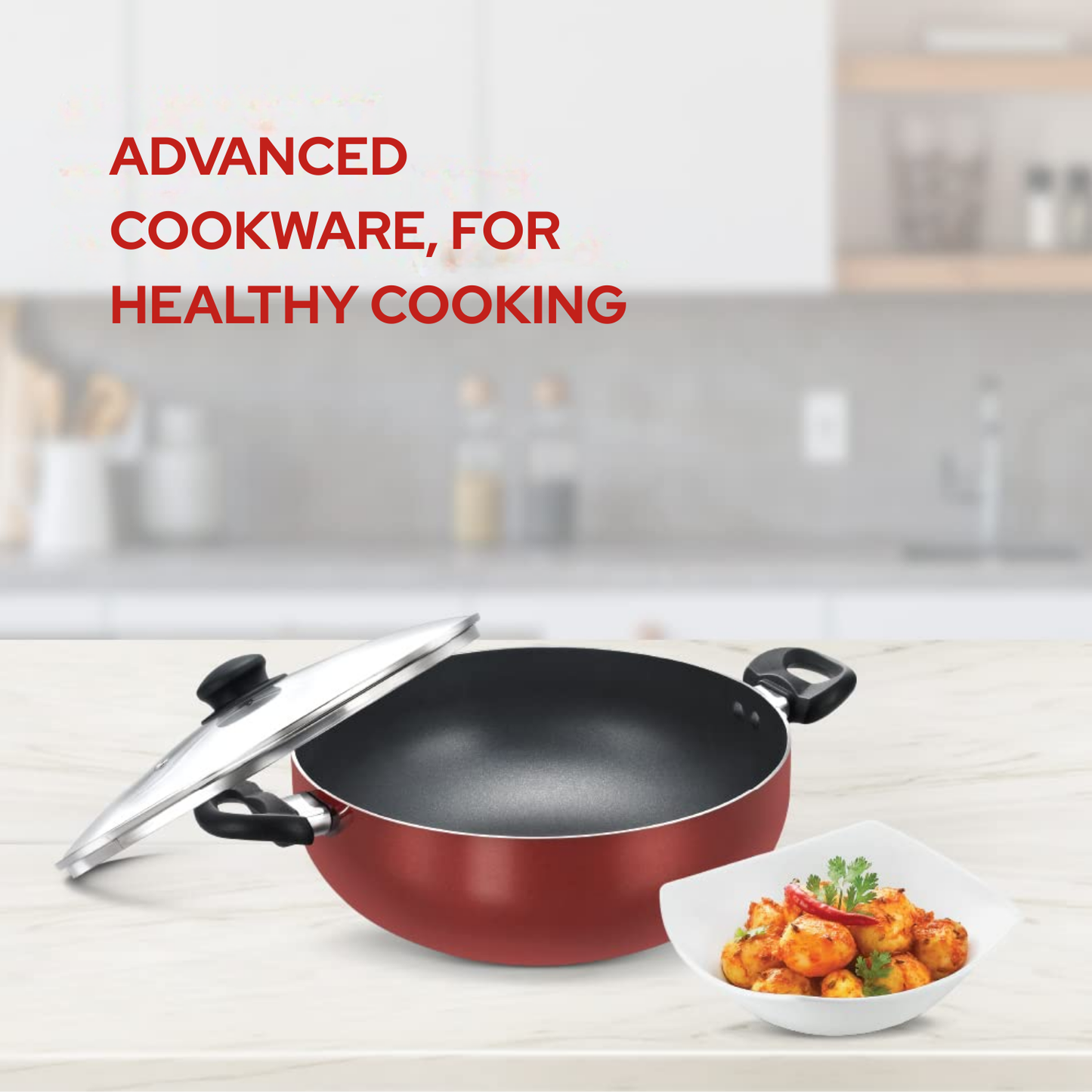 प्रेस्टीज डीलक्स नॉन-स्टिक कढ़ाई | गैस और इंडक्शन के लिए उपयुक्त | पीएफओए मुक्त | 6 लीटर, 30 सेमी