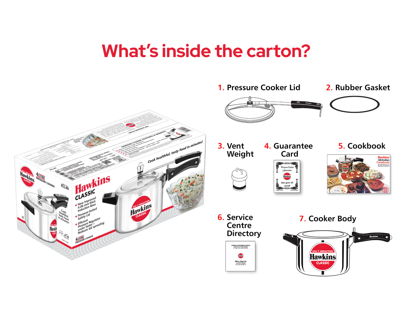 हॉकिन्स एल्युमिनियम क्लासिक प्रेशर कुकर, सर्वश्रेष्ठ इनर लिड कुकर | 4 लीटर