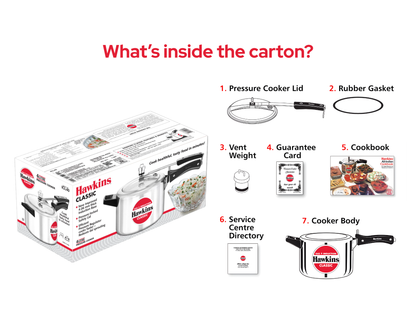 हॉकिन्स एल्युमिनियम क्लासिक प्रेशर कुकर, सर्वश्रेष्ठ इनर लिड कुकर | 4 लीटर