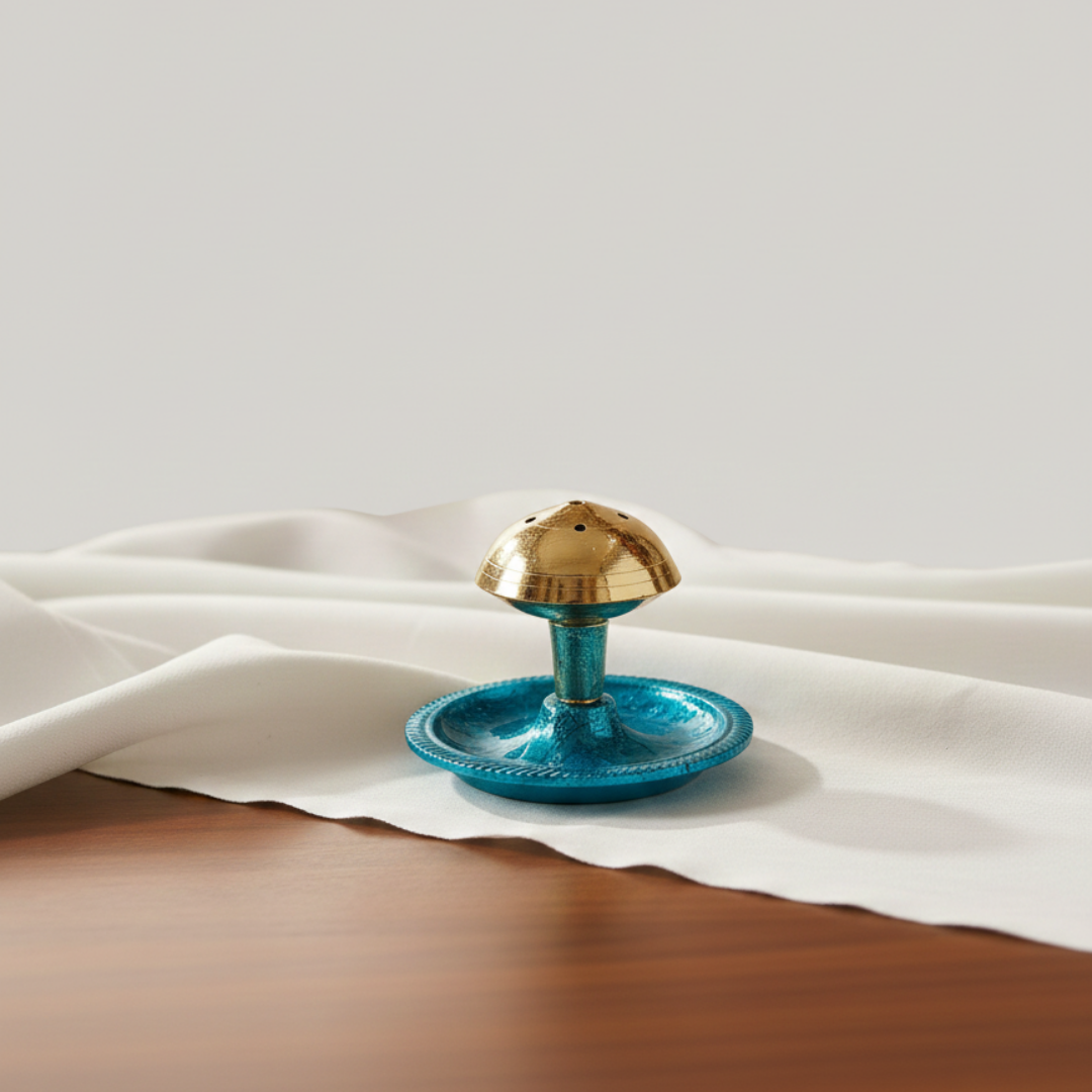 Brass Peacock Pooja Thali Set | 9 Inch | 450gm | 4 Accessories Include