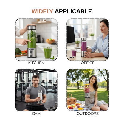 AGARO Portable Blender 450ml | Rechargeable Smoothie & Juice Maker | 3000mAh | 126W