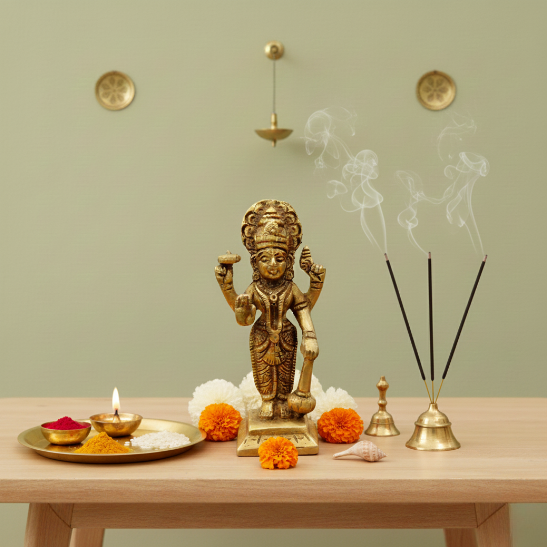 Brass Lakshmi Narayan Murti | Symbol of Prosperity and Devotion | 275 gm