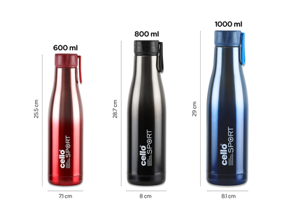 Double Walled, 24 Hours Hot & Cold Vacuum Insulated Flask Water Bottle | Leak Proof Screw Cap Thermosteel Bottle| 600ml