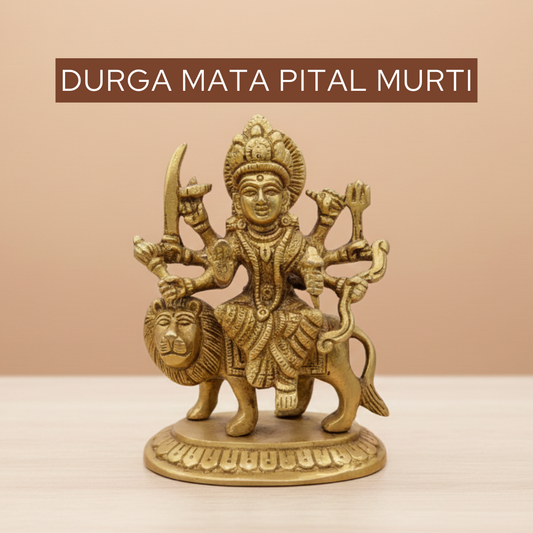 Traditional Durga Mata Brass Murti 745gm for home mandir and daily pooja, crafted with fine detailing, ideal for festivals and spiritual gifting