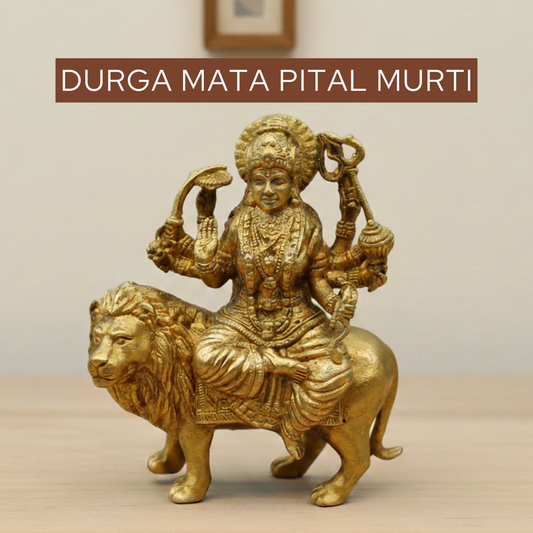 Traditional Durga Mata Brass Murti 80gm for home mandir and daily pooja, crafted with fine detailing, ideal for festivals and spiritual gifting